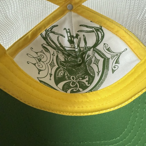 John Deere Trucker Mesh Hat Cap Green and Yellow Snapback OS - Picture 4 of 6